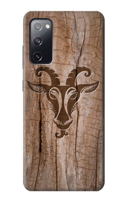 W2183 Goat Wood Graphic Printed Hard Case and Leather Flip Case For Samsung Galaxy S20 FE