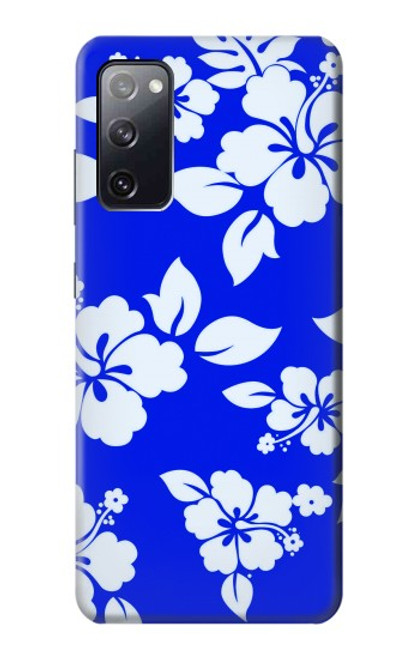 W2244 Hawaiian Hibiscus Blue Pattern Hard Case and Leather Flip Case For Samsung Galaxy S20 FE