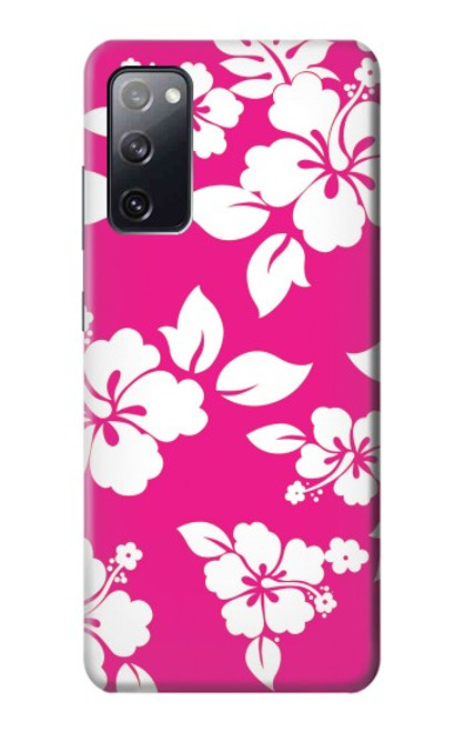 W2246 Hawaiian Hibiscus Pink Pattern Hard Case and Leather Flip Case For Samsung Galaxy S20 FE