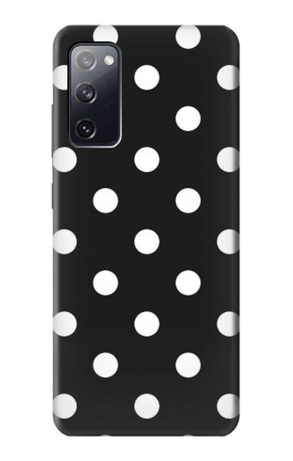 W2299 Black Polka Dots Hard Case and Leather Flip Case For Samsung Galaxy S20 FE