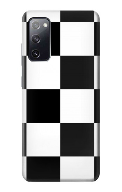 W2492 Black and White Check Hard Case and Leather Flip Case For Samsung Galaxy S20 FE