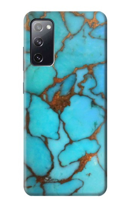 W2685 Aqua Turquoise Gemstone Graphic Printed Hard Case and Leather Flip Case For Samsung Galaxy S20 FE