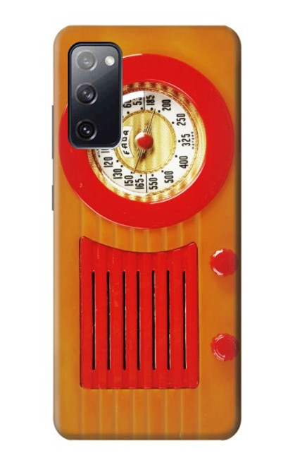 W2780 Vintage Orange Bakelite Radio Hard Case and Leather Flip Case For Samsung Galaxy S20 FE