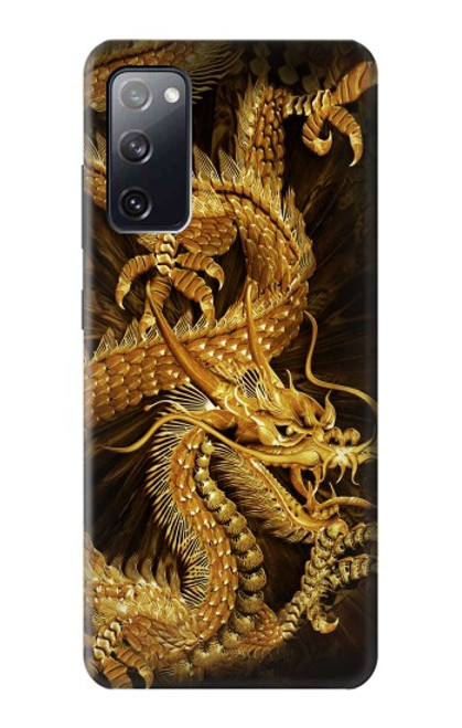 W2804 Chinese Gold Dragon Printed Hard Case and Leather Flip Case For Samsung Galaxy S20 FE