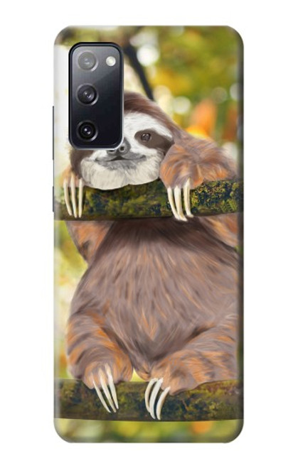 W3138 Cute Baby Sloth Paint Hard Case and Leather Flip Case For Samsung Galaxy S20 FE