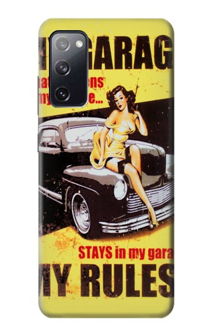 W3198 My Garage Pinup Girl Hard Case and Leather Flip Case For Samsung Galaxy S20 FE