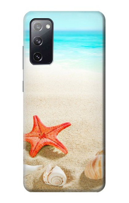 W3212 Sea Shells Starfish Beach Hard Case and Leather Flip Case For Samsung Galaxy S20 FE