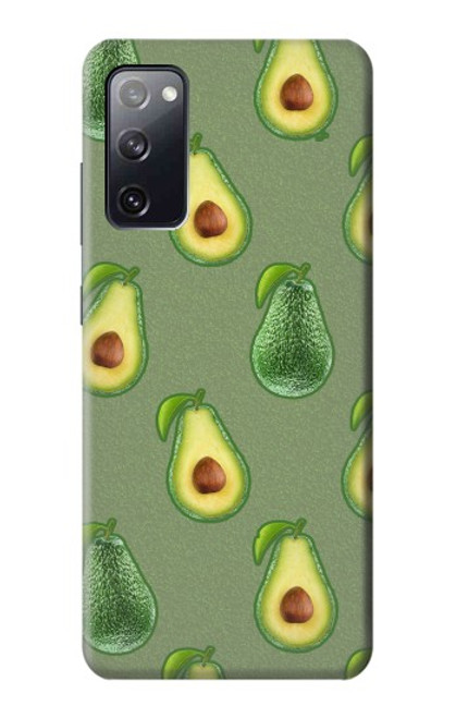 W3285 Avocado Fruit Pattern Hard Case and Leather Flip Case For Samsung Galaxy S20 FE