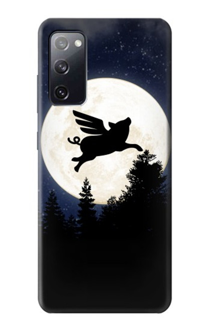 W3289 Flying Pig Full Moon Night Hard Case and Leather Flip Case For Samsung Galaxy S20 FE