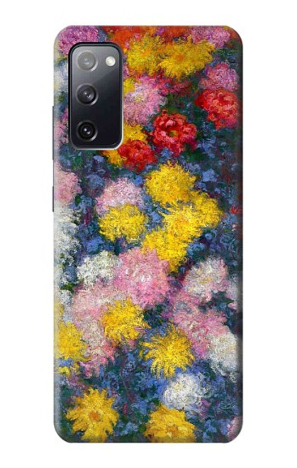 W3342 Claude Monet Chrysanthemums Hard Case and Leather Flip Case For Samsung Galaxy S20 FE