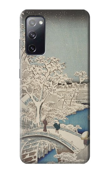 W3350 Utagawa Hiroshige Drum Bridge Yuhi Hill in Meguro Hard Case and Leather Flip Case For Samsung Galaxy S20 FE