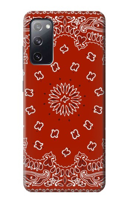 W3355 Bandana Red Pattern Hard Case and Leather Flip Case For Samsung Galaxy S20 FE