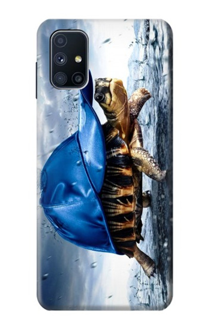 W0084 Turtle in the Rain Hard Case and Leather Flip Case For Samsung Galaxy M51