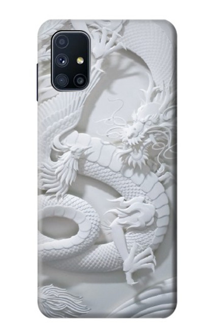 W0386 Dragon Carving Hard Case and Leather Flip Case For Samsung Galaxy M51