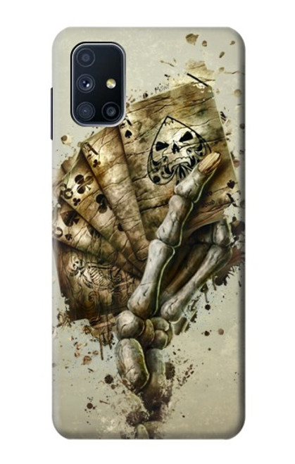 W0550 Skull Card Poker Hard Case and Leather Flip Case For Samsung Galaxy M51