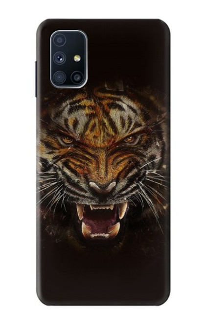 W0575 Tiger Face Hard Case and Leather Flip Case For Samsung Galaxy M51