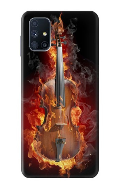 W0864 Fire Violin Hard Case and Leather Flip Case For Samsung Galaxy M51