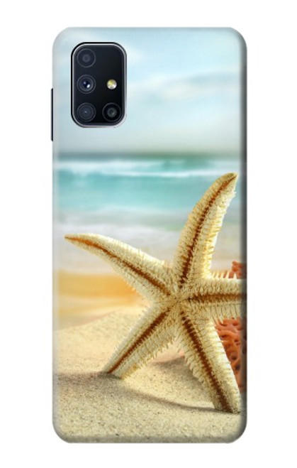 W1117 Starfish on the Beach Hard Case and Leather Flip Case For Samsung Galaxy M51