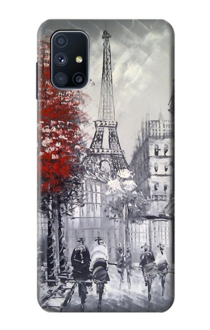 W1295 Eiffel Painting of Paris Hard Case and Leather Flip Case For Samsung Galaxy M51