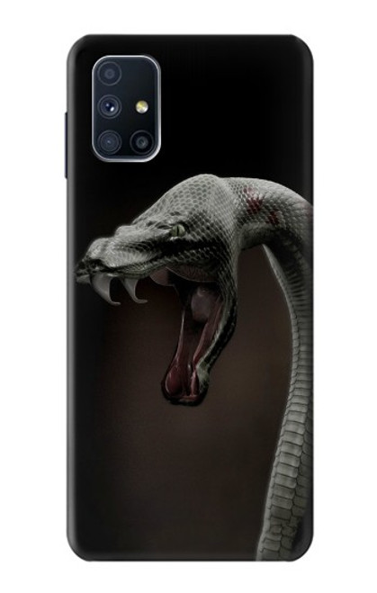 W1597 Black Mamba Snake Hard Case and Leather Flip Case For Samsung Galaxy M51