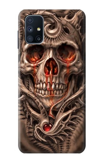 W1675 Skull Blood Tattoo Hard Case and Leather Flip Case For Samsung Galaxy M51