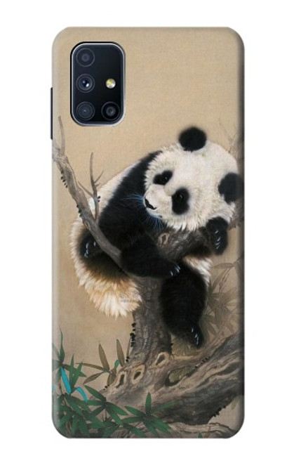 W2210 Panda Fluffy Art Painting Hard Case and Leather Flip Case For Samsung Galaxy M51
