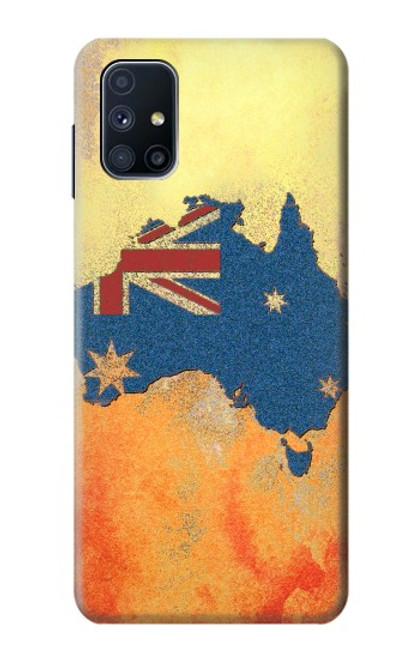 W2494 Australia Flag Map Rock Texture Hard Case and Leather Flip Case For Samsung Galaxy M51