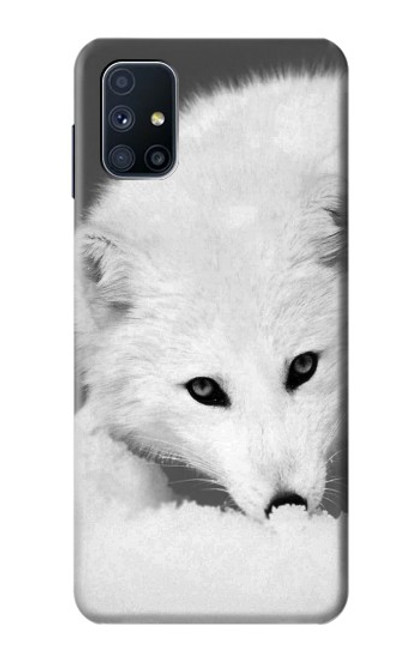 W2569 White Arctic Fox Hard Case and Leather Flip Case For Samsung Galaxy M51