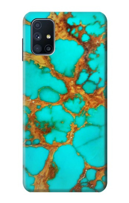 W2688 Aqua Copper Turquoise Gemstone Graphic Hard Case and Leather Flip Case For Samsung Galaxy M51