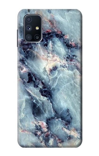 W2689 Blue Marble Texture Graphic Printed Hard Case and Leather Flip Case For Samsung Galaxy M51