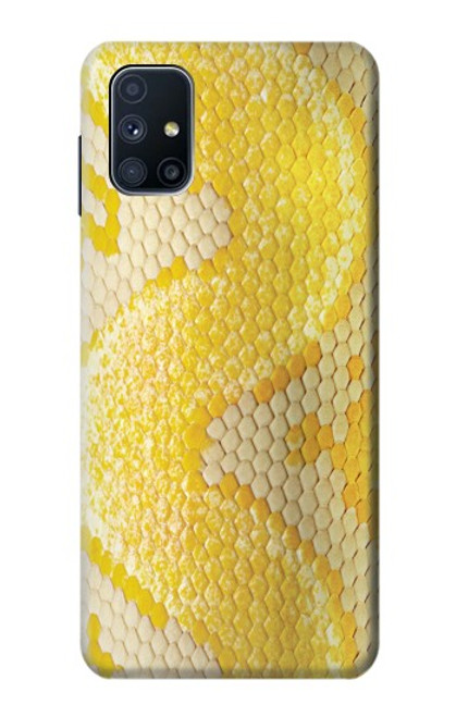 W2713 Yellow Snake Skin Graphic Printed Hard Case and Leather Flip Case For Samsung Galaxy M51