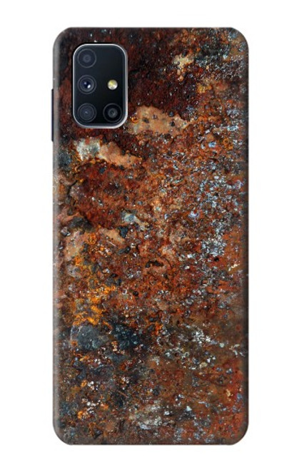 W2714 Rust Steel Texture Graphic Printed Hard Case and Leather Flip Case For Samsung Galaxy M51