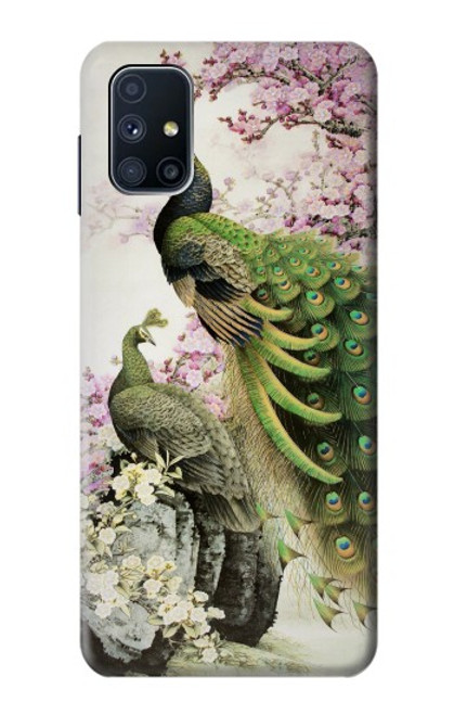 W2773 Peacock Chinese Brush Painting Hard Case and Leather Flip Case For Samsung Galaxy M51