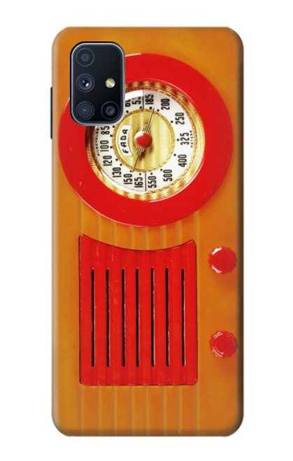 W2780 Vintage Orange Bakelite Radio Hard Case and Leather Flip Case For Samsung Galaxy M51