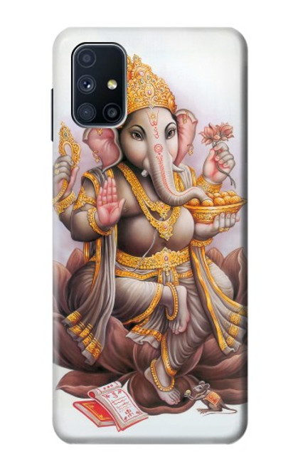 W2820 Hindu God Ganesha Ganapati Vinayaka Hard Case and Leather Flip Case For Samsung Galaxy M51