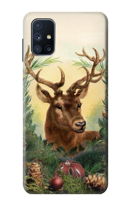 W2841 Vintage Reindeer Christmas Hard Case and Leather Flip Case For Samsung Galaxy M51