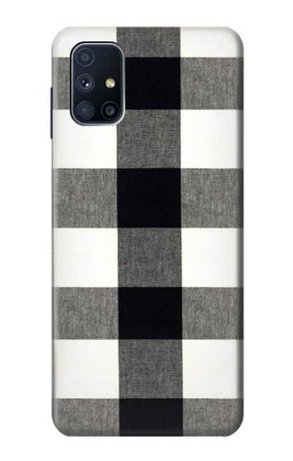 W2842 Black and White Buffalo Check Pattern Hard Case and Leather Flip Case For Samsung Galaxy M51