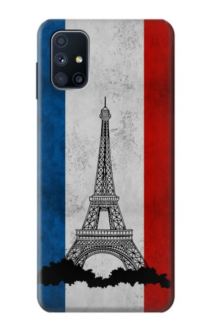 W2859 Vintage France Flag Eiffel Tower Hard Case and Leather Flip Case For Samsung Galaxy M51