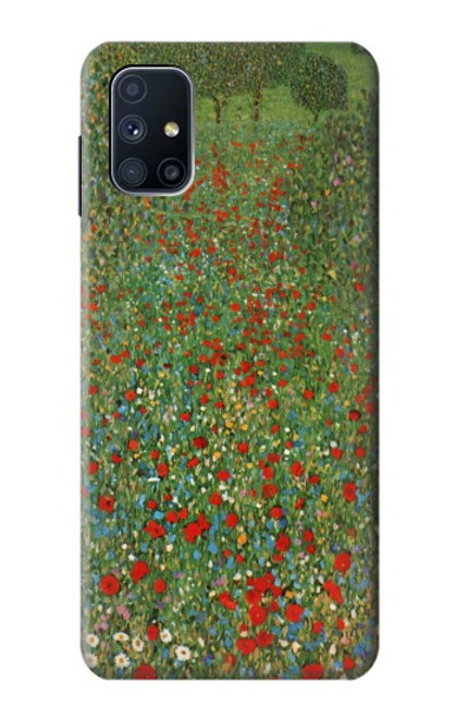 W2872 Gustav Klimt Poppy Field Hard Case and Leather Flip Case For Samsung Galaxy M51