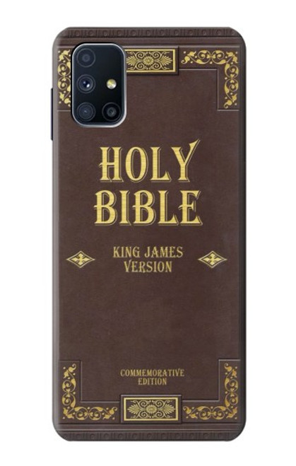 W2889 Holy Bible Cover King James Version Hard Case and Leather Flip Case For Samsung Galaxy M51