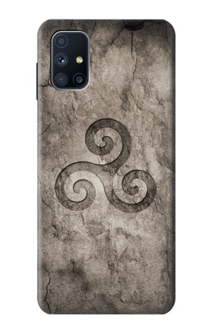 W2892 Triskele Symbol Stone Texture Hard Case and Leather Flip Case For Samsung Galaxy M51