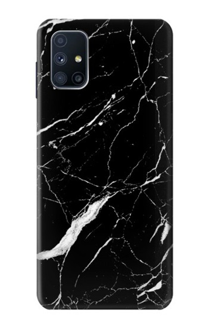 W2895 Black Marble Graphic Printed Hard Case and Leather Flip Case For Samsung Galaxy M51