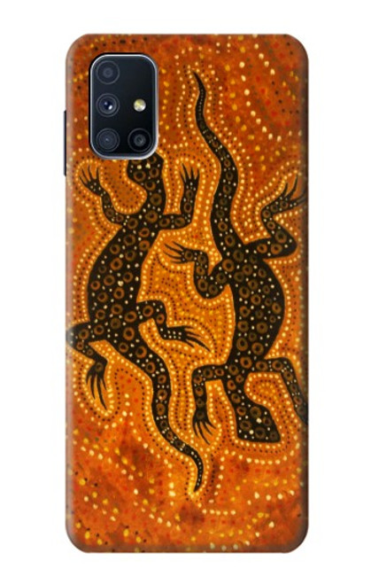 W2901 Lizard Aboriginal Art Hard Case and Leather Flip Case For Samsung Galaxy M51