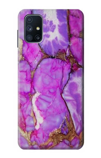 W2907 Purple Turquoise Stone Hard Case and Leather Flip Case For Samsung Galaxy M51