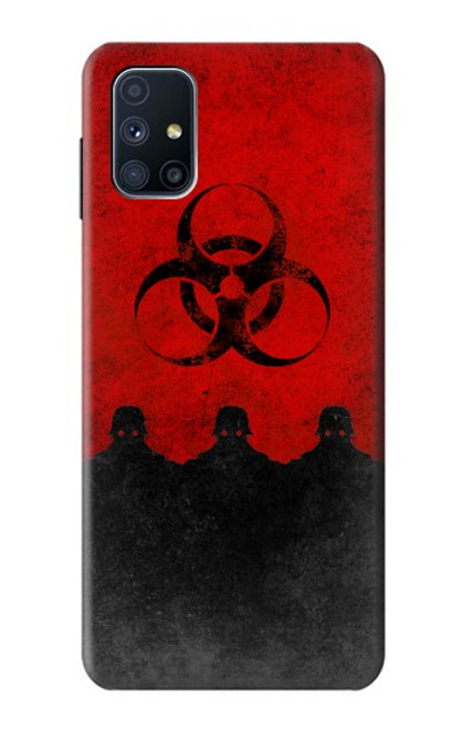 W2917 Biohazards Virus Red Alert Hard Case and Leather Flip Case For Samsung Galaxy M51