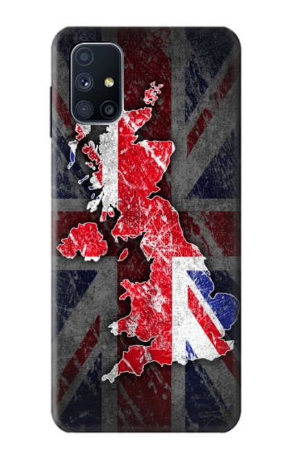 W2936 UK British Flag Map Hard Case and Leather Flip Case For Samsung Galaxy M51