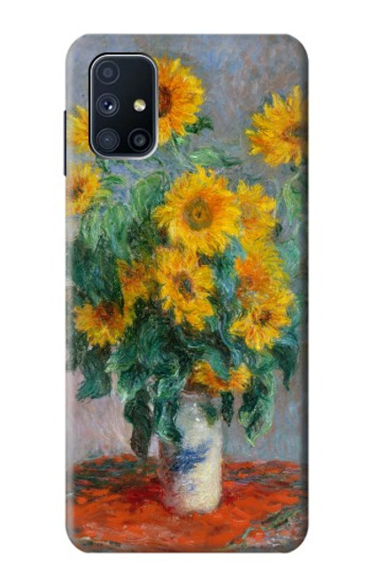 W2937 Claude Monet Bouquet of Sunflowers Hard Case and Leather Flip Case For Samsung Galaxy M51