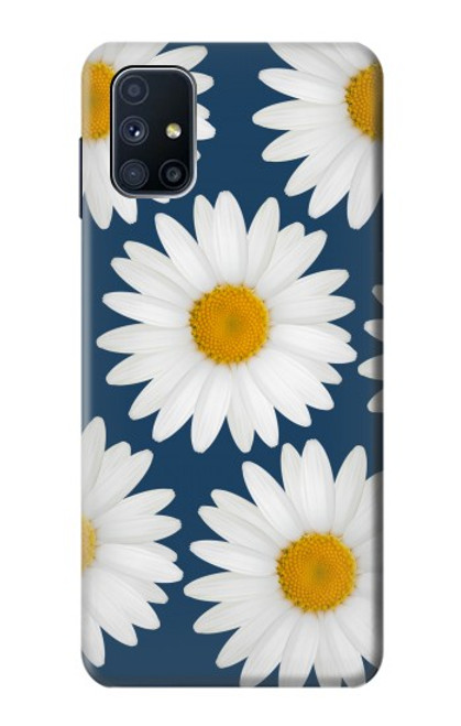 W3009 Daisy Blue Hard Case and Leather Flip Case For Samsung Galaxy M51