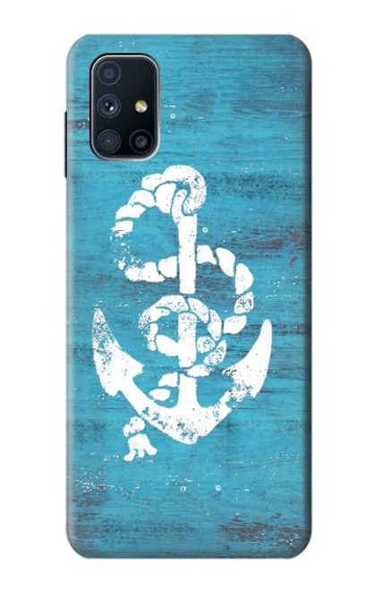 W3053 Marine Anchor Blue Hard Case and Leather Flip Case For Samsung Galaxy M51