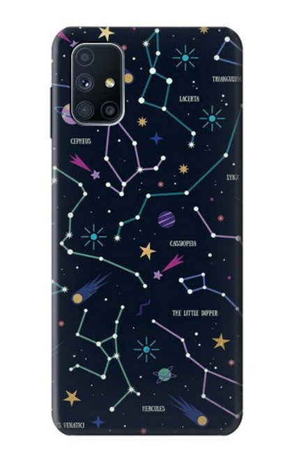 W3220 Star Map Zodiac Constellations Hard Case and Leather Flip Case For Samsung Galaxy M51